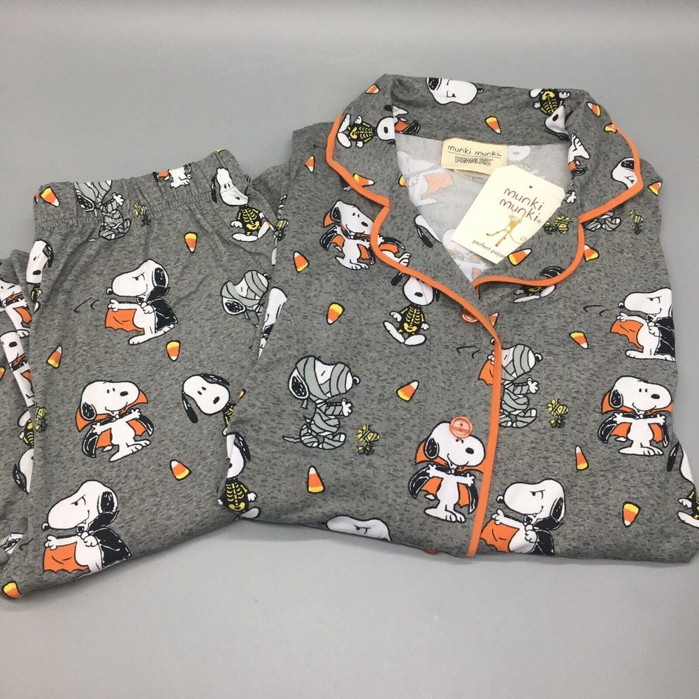 2pc Munki Munki Halloween Snoopy Costume Womens Pajama Set Lounge Size MEDIUM - Picture 9 of 12